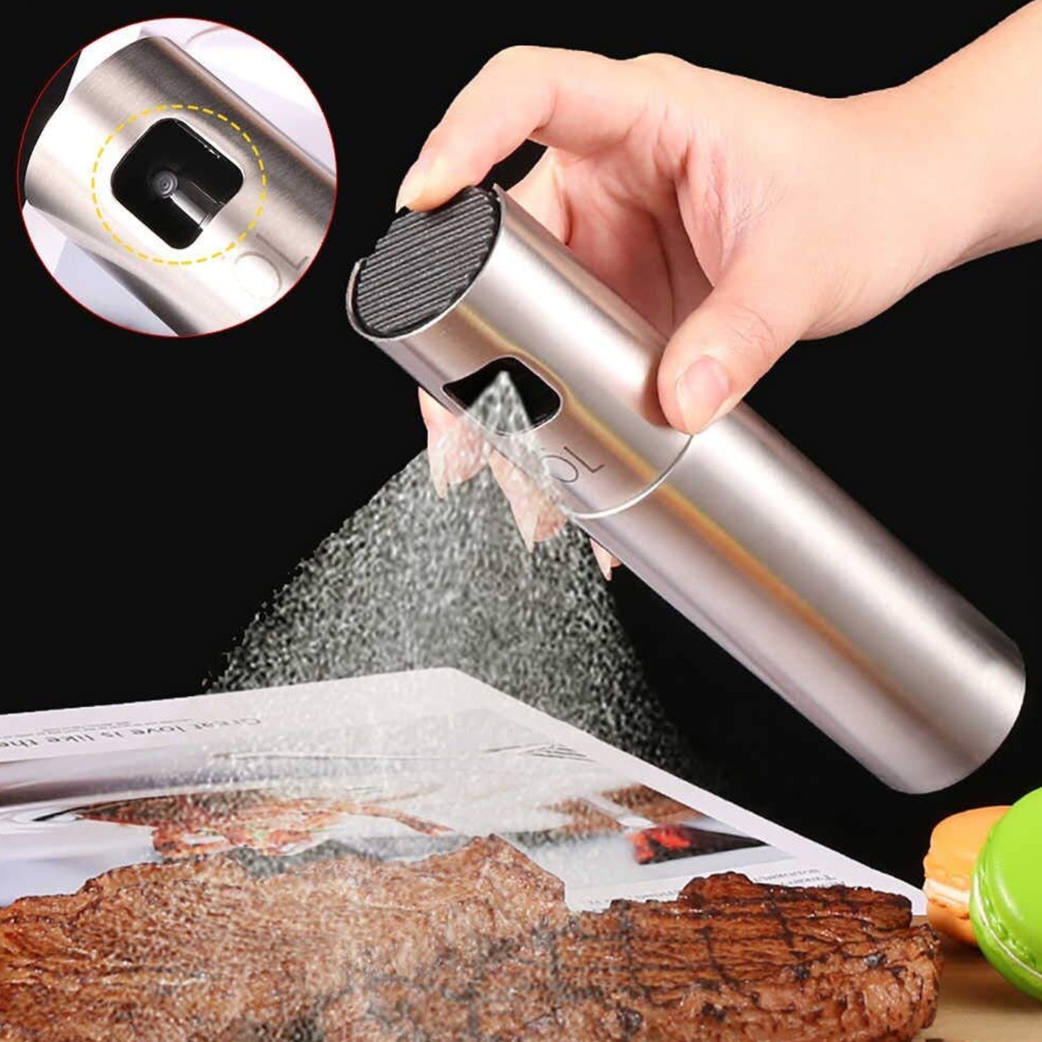 Oil Spray Stainless Steel Glass Oil Spray Bottle (100 ml)