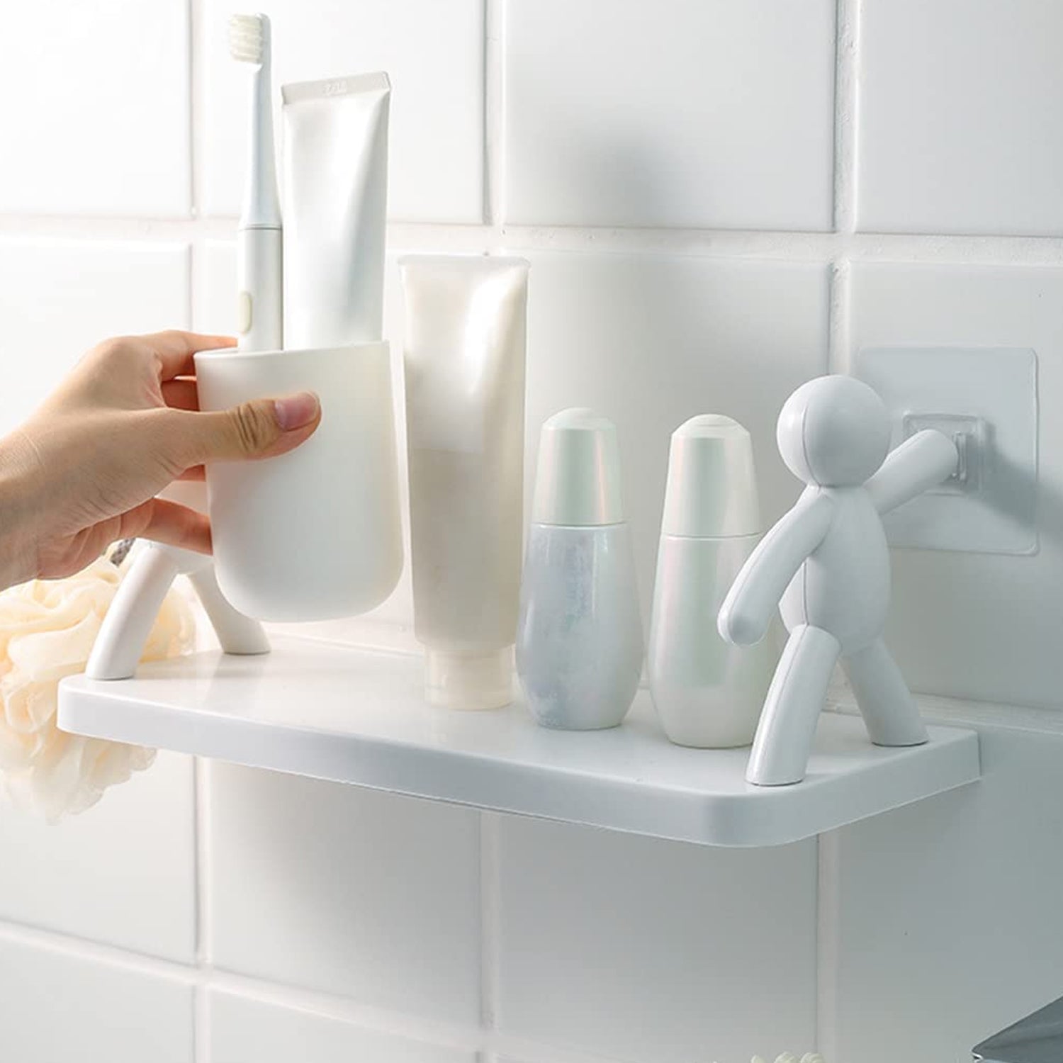 Human Figurine Self-Adhesive Floating Shelf