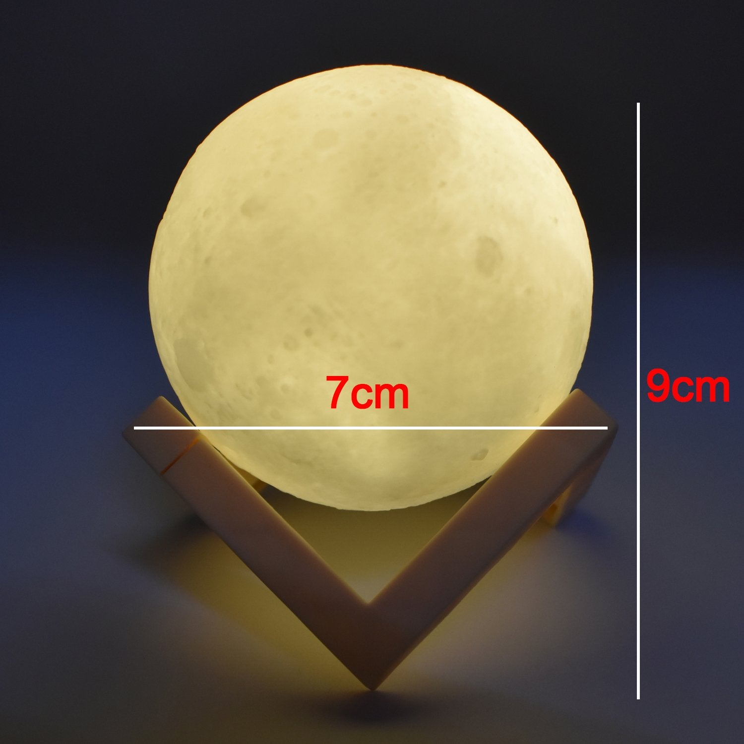 3D Rechargeable Moon Lamp with Touch Control