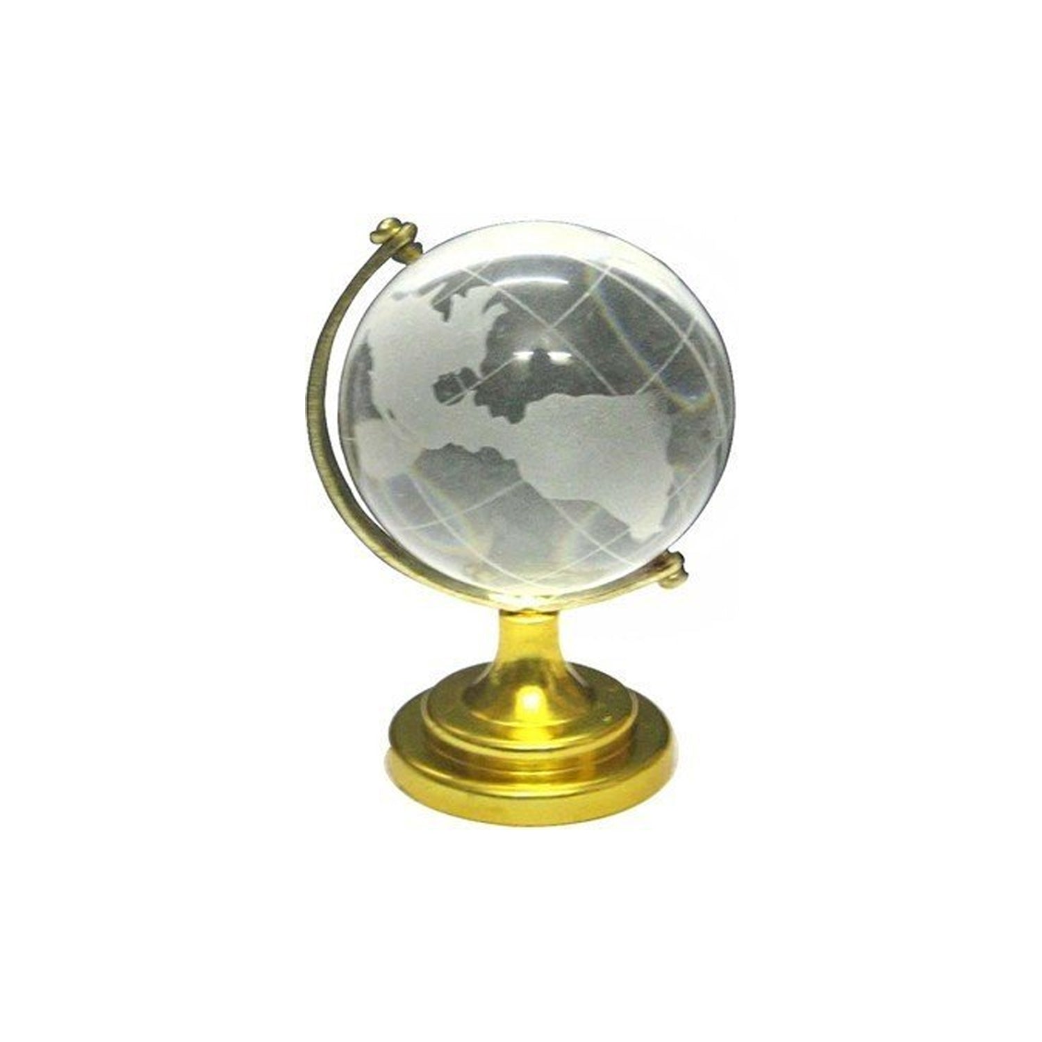 Crystal Globe World Map with Golden Stand (1 Pc.)