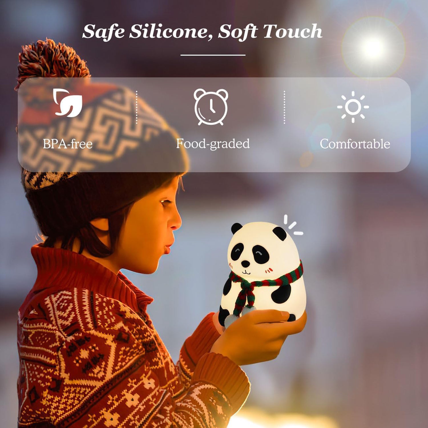 Panda 7-colors Led Silicone Touch Lamp (1 Pc)