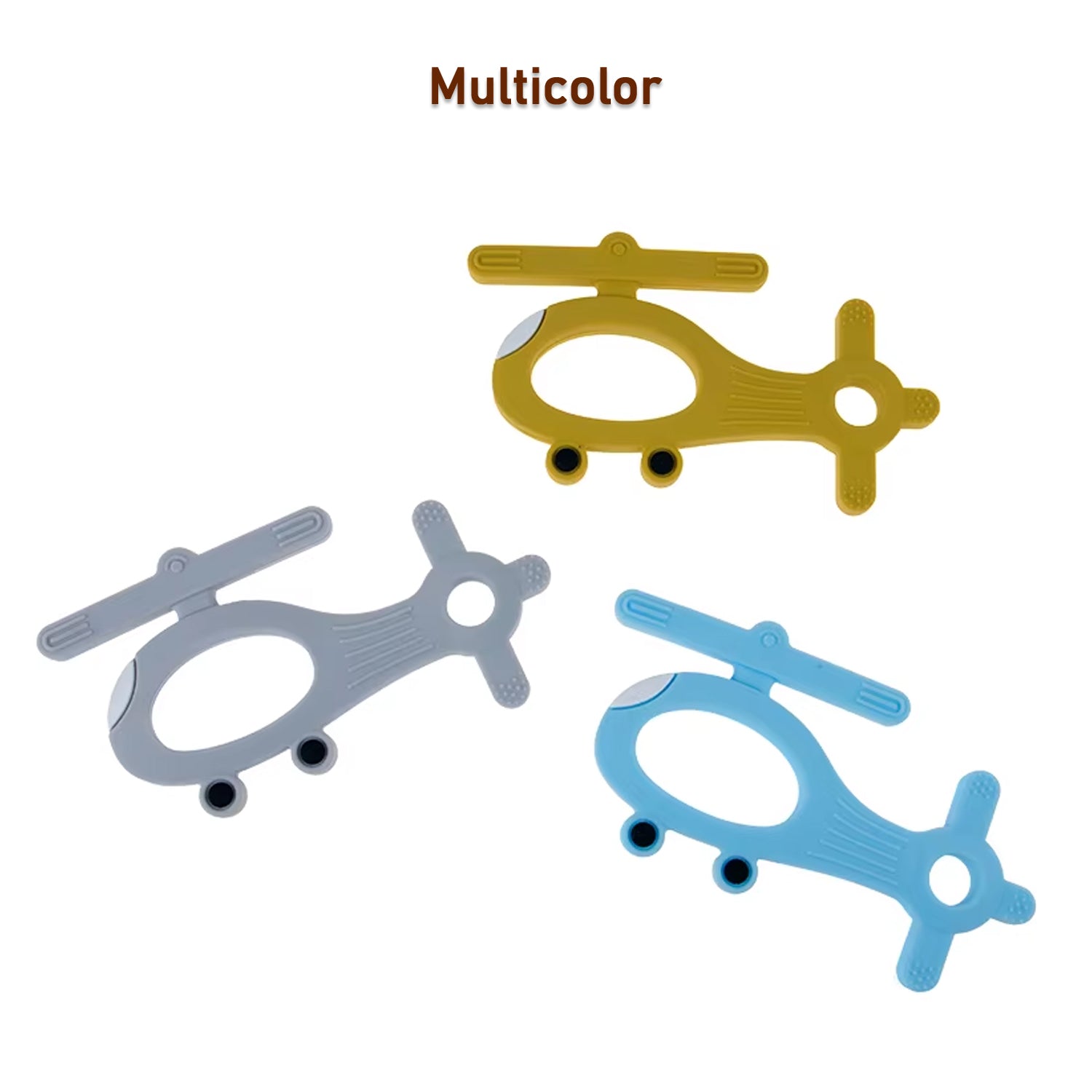 Silicone Helicopter Shape Teether For Baby (1 Pc  Mix Color)