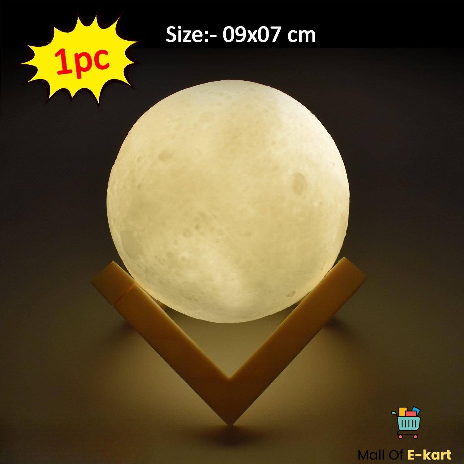 3D Rechargeable Moon Lamp with Touch Control